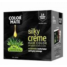 Color Mate Silky Creme Hair Color Natural Black (2.0) 55ml