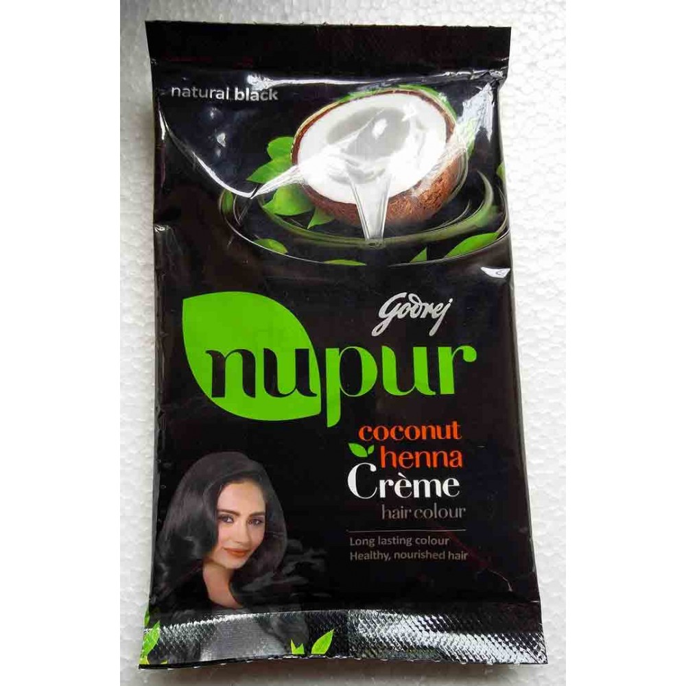 Godrej Nupur Coconut Henna CrÃ¨me Hair Colour- Natural Black 1 pk